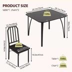 Ensemble table de salle à manger TROPOW pour 2, ensemble table et chaises de cuisine avec 2 coussins en PU ultra confortables, ensemble de meubles de salle à manger pour 2 avec cuisine