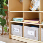 Casier de rangement en bois Guidecraft EdQ à 3 sections pour salle de classe, organisateur de casiers pour enfants avec étagères et crochets pour manteaux