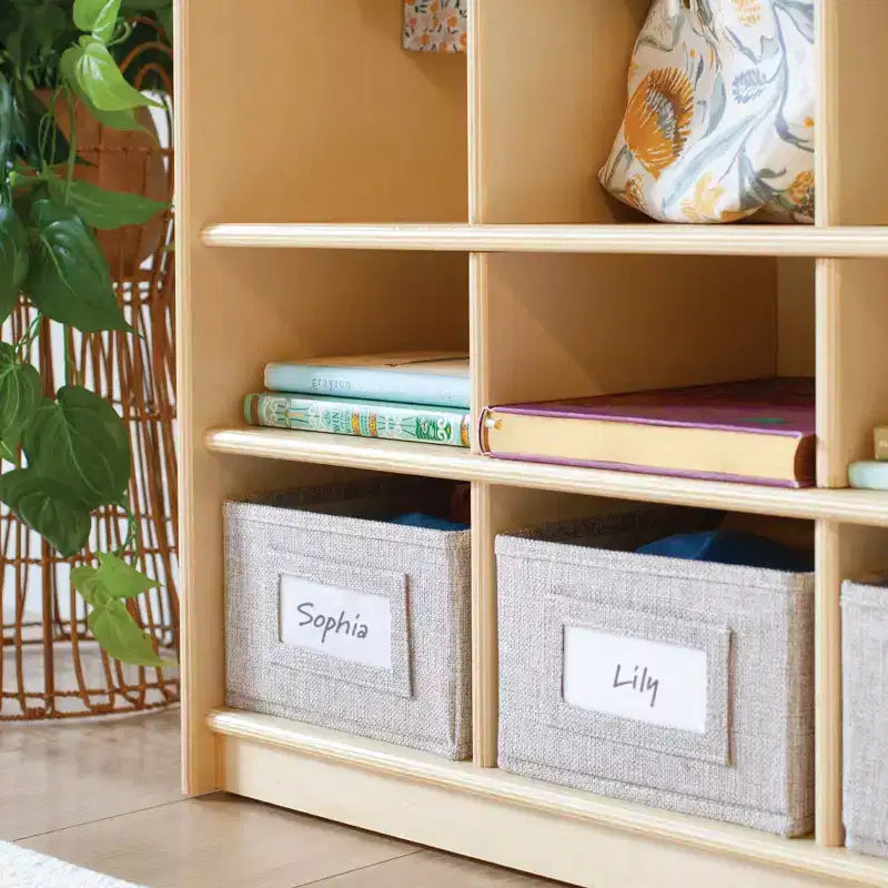 Casier de rangement en bois Guidecraft EdQ à 3 sections pour salle de classe, organisateur de casiers pour enfants avec étagères et crochets pour manteaux