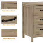 Commode à 3 tiroirs, commode moderne en bois avec façade de tiroir à panneaux surélevés, commode d'appoint pour chambre à coucher, salon, entrée