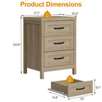 Commode à 3 tiroirs, commode moderne en bois avec façade de tiroir à panneaux surélevés, commode d'appoint pour chambre à coucher, salon, entrée