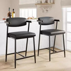 Bar Stools Set of 2/4, 26.5 Upholstered Counter Height Bar Stools for Armrest, Wider Thickened Cushion, Bar Chairs with Backrest for Bar,Kitchen