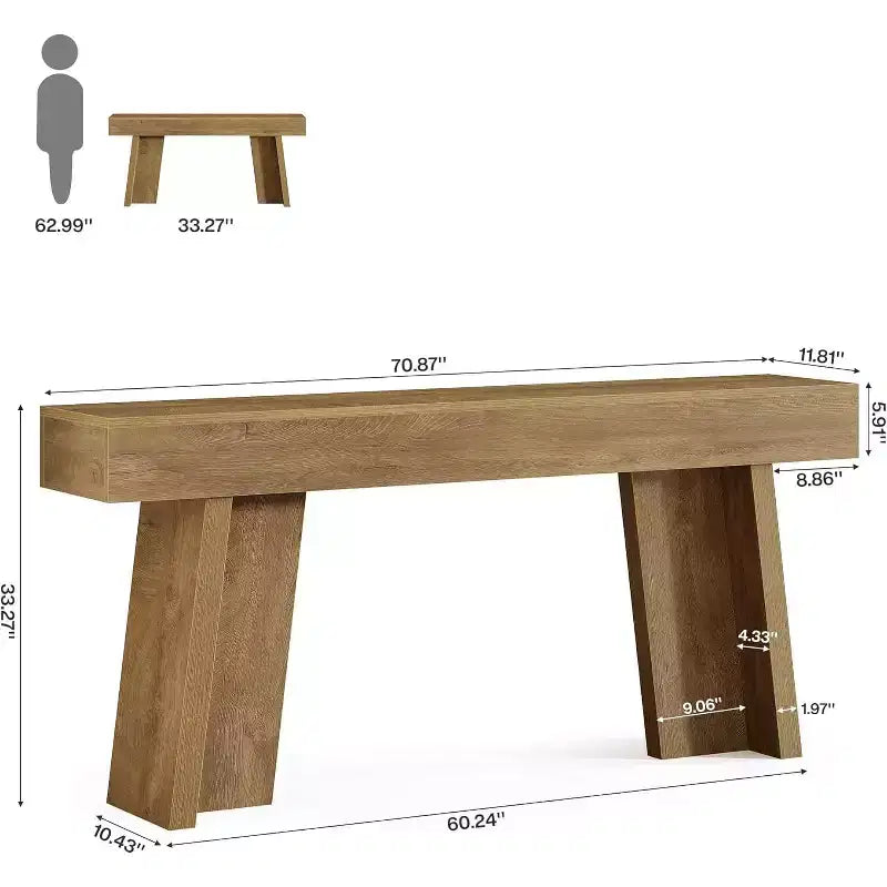 Lantine Table Console Longue 180 cm, Table d'Entrée Étroite Style Ferme Derrière le Canapé pour Salon, Couloir, Entrée, Foyer