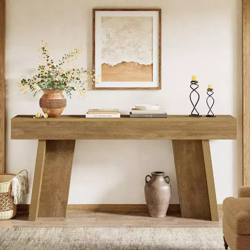Lantine Table Console Longue 180 cm, Table d'Entrée Étroite Style Ferme Derrière le Canapé pour Salon, Couloir, Entrée, Foyer