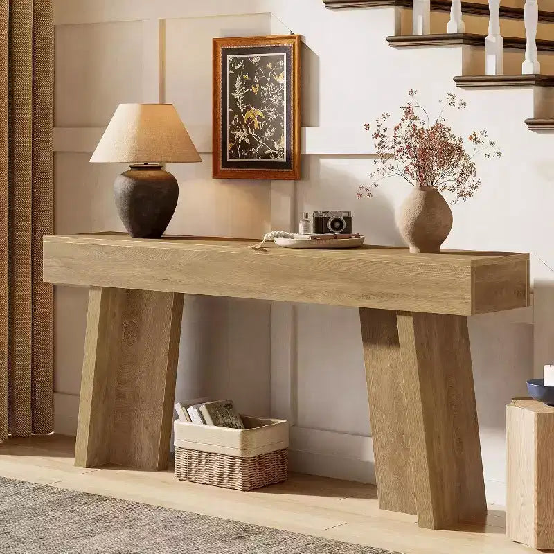 Lantine Table Console Longue 180 cm, Table d'Entrée Étroite Style Ferme Derrière le Canapé pour Salon, Couloir, Entrée, Foyer