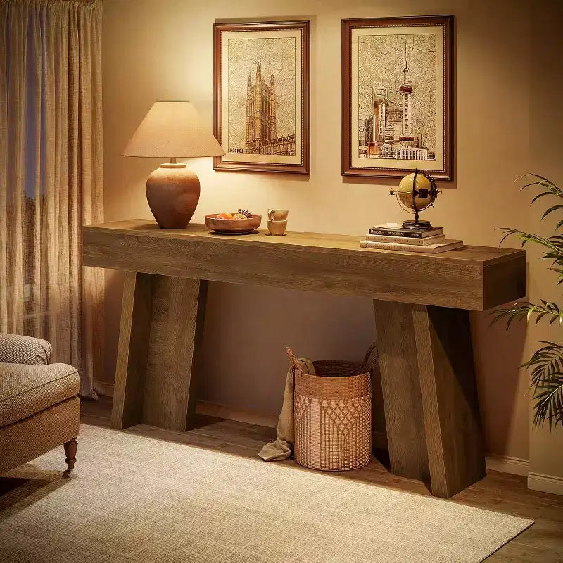 Lantine Table Console Longue 180 cm, Table d'Entrée Étroite Style Ferme Derrière le Canapé pour Salon, Couloir, Entrée, Foyer