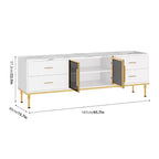 Meuble TV de 65 pouces avec lumières LED, centre de divertissement moderne avec 4 tiroirs, étagères et portes vitrées, console TV pour téléviseur de 55/65/75 pouces