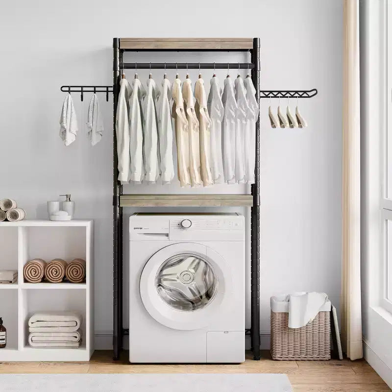 Étagère de rangement 74, à installer au-dessus de la machine à laver et du sèche-linge, support de buanderie robuste et réglable, organisateur de séchage de vêtements peu encombrant pour la buanderie