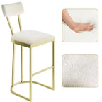 Tabourets de bar hauteur comptoir, tabourets de bar de cuisine sans accoudoirs, chaises de pub modernes avec revêtement et pieds en métal, lot de 2