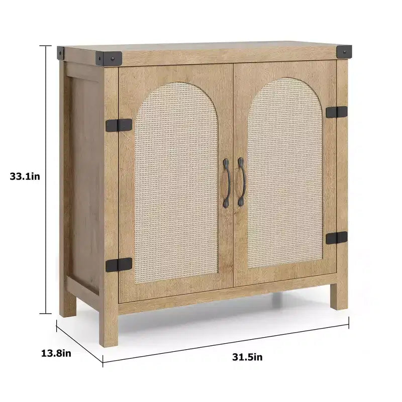 Buffets bahuts en rotin avec rangement, meuble de rangement d'appoint style ferme pour salle à manger, salon