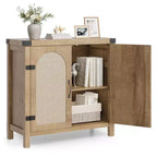 Buffets bahuts en rotin avec rangement, meuble de rangement d'appoint style ferme pour salle à manger, salon