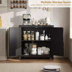 Buffets bahuts en rotin avec rangement, meuble de rangement d'appoint style ferme pour salle à manger, salon