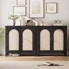 Buffets bahuts en rotin avec rangement, meuble de rangement d'appoint style ferme pour salle à manger, salon