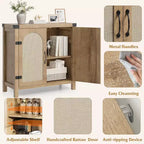 Buffets bahuts en rotin avec rangement, meuble de rangement d'appoint style ferme pour salle à manger, salon