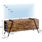 Meuble TV pour téléviseur de 65 pouces, meuble de divertissement avec étagère réglable, 2 tiroirs, console TV, console multimédia, pieds en métal en forme de U