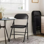 Chaises pliantes tout acier avec dossier, chaises de salle à manger pliables en métal robuste supportant jusqu'à 150 kg, pour bureau, événements intérieurs et extérieurs