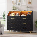 6-Drawer Dresser with Charging Station - Freestanding Storage Cabinet for Bedroom Living Room