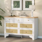 Commode de chambre à 7 tiroirs, Commode double à 7 tiroirs, Commode en bois de 120 cm de large