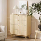 Commodes à 4 tiroirs, Commodes de rangement modernes à rainures, Commode en bois