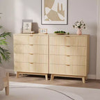 Commodes à 4 tiroirs, Commodes de rangement modernes à rainures, Commode en bois