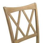 Roundhill Furniture Chaises de salle à manger Verta en bois massif à dossier croisé, lot de 2, finition chêne clair