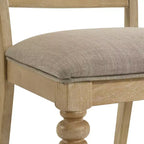 Roundhill Furniture Chaises de salle à manger Verta en bois massif à dossier croisé, lot de 2, finition chêne clair