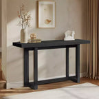 Karl Home | Console noire rectangulaire en bois massif de 59 po