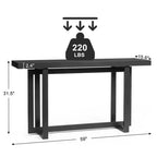Karl Home | Console noire rectangulaire en bois massif de 59 po