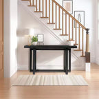 Karl Home | Console noire rectangulaire en bois massif de 59 po
