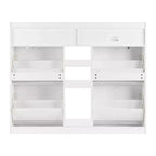 Meuble à Chaussures Karl 4 Tiroirs Basculants et 2 Tiroirs de Rangement, Panneau de Particules Blanc, 128 cm L.