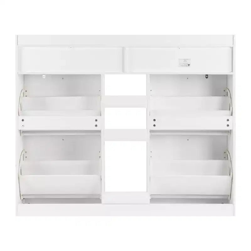 Meuble à Chaussures Karl 4 Tiroirs Basculants et 2 Tiroirs de Rangement, Panneau de Particules Blanc, 128 cm L.