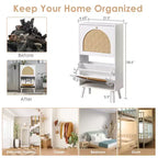 Karl Home 2 Flip Drawers White Particle Board 21.26in. W Shoe Cabinets