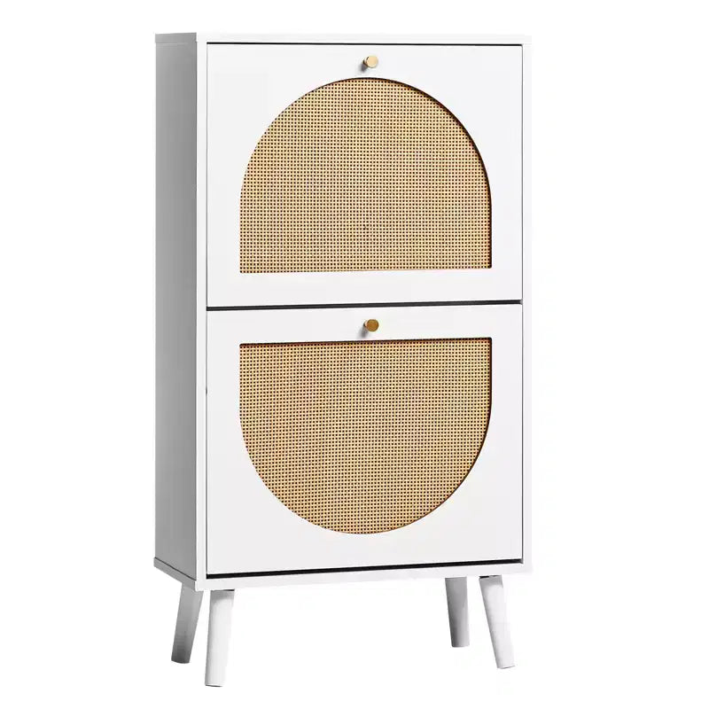 Karl Home 2 Tiroirs Blanc Panneau de Particules 54cm. L Meubles à Chaussures