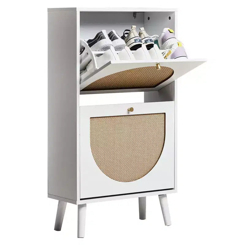 Karl Home 2 Tiroirs Blanc Panneau de Particules 54cm. L Meubles à Chaussures