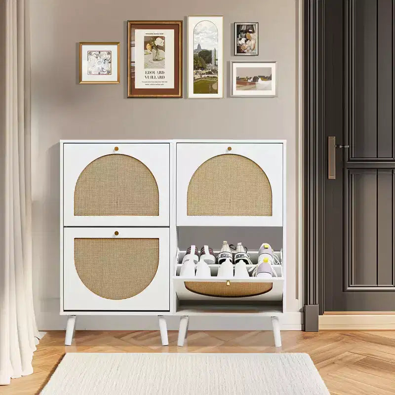 Karl Home 2 Tiroirs Blanc Panneau de Particules 54cm. L Meubles à Chaussures