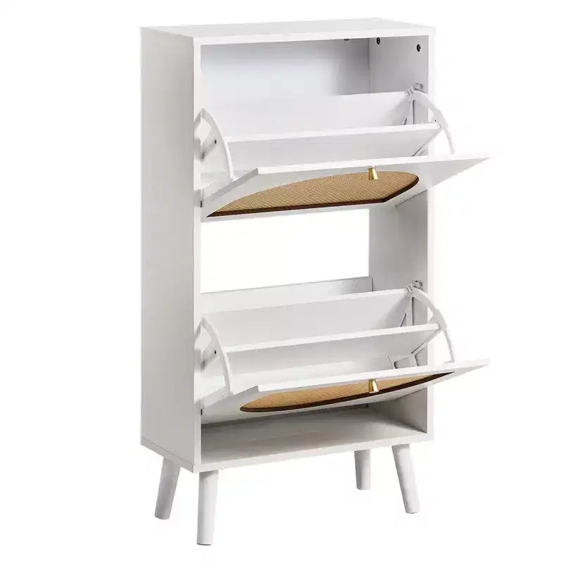 Karl Home 2 Tiroirs Blanc Panneau de Particules 54cm. L Meubles à Chaussures
