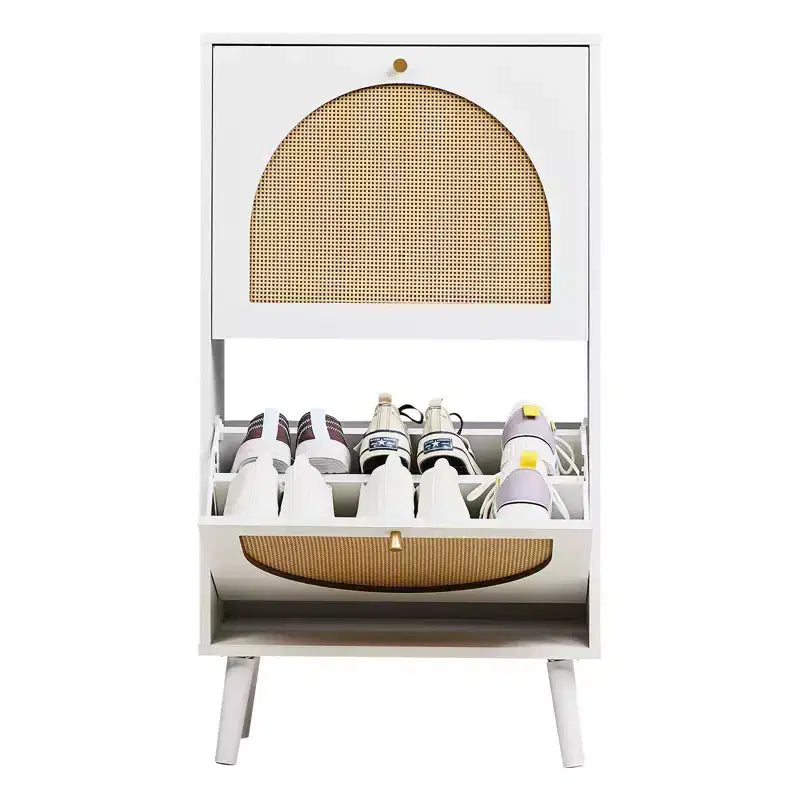 Karl Home 2 Tiroirs Blanc Panneau de Particules 54cm. L Meubles à Chaussures