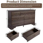 Commode à 7 tiroirs Karl Home en MDF (panneau de fibres à densité moyenne) marron, L. 137 cm