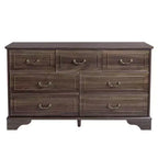 Commode à 7 tiroirs Karl Home en MDF (panneau de fibres à densité moyenne) marron, L. 137 cm