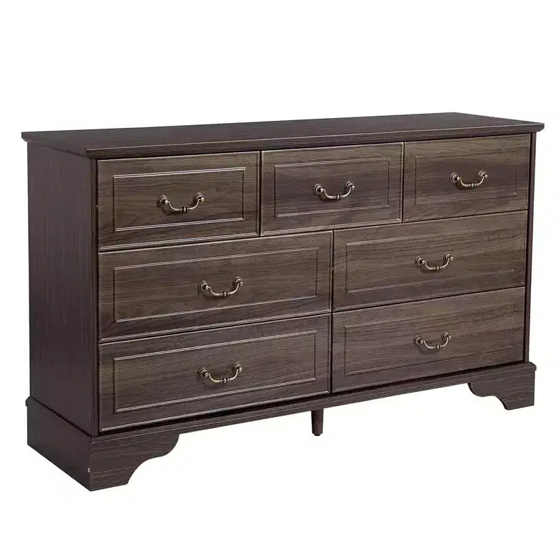 Commode à 7 tiroirs Karl Home en MDF (panneau de fibres à densité moyenne) marron, L. 137 cm