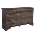 Commode à 7 tiroirs Karl Home en MDF (panneau de fibres à densité moyenne) marron, L. 137 cm