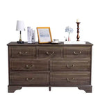 Commode à 7 tiroirs Karl Home en MDF (panneau de fibres à densité moyenne) marron, L. 137 cm