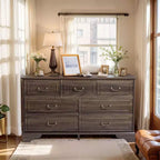 Commode à 7 tiroirs Karl Home en MDF (panneau de fibres à densité moyenne) marron, L. 137 cm