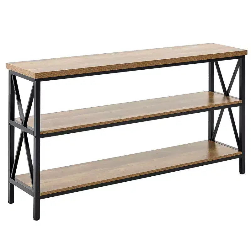 VEVOR Narrow Console Sofa Table, 55.1 inches Behind Couch Table, 3-Tier Long Entryway Table and Skinny Hallway Table, Narrow Sofa Table, Black