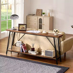 VEVOR Table console étroite, table d'appoint de 180 cm derrière le canapé, table d'entrée longue à 2 niveaux et table de couloir étroite, table de canapé étroite, marron