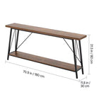 VEVOR Table console étroite, table d'appoint de 180 cm derrière le canapé, table d'entrée longue à 2 niveaux et table de couloir étroite, table de canapé étroite, marron