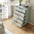 Commode moderne à 5 tiroirs - Grande capacité de rangement avec poignées dorées pour Chambre et Salon
