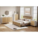 Commode moderne à 5 tiroirs - Grande capacité de rangement avec poignées dorées pour Chambre et Salon