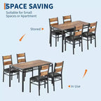 Ensemble Table et Chaises de Salle à Manger, Ensemble Table de Salle à Manger avec Protection d'Angle, Table de Cuisine et Chaises en Bois avec Chaises Rembourrées pour Cuisine, Appartement
