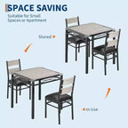Ensemble Table et Chaises de Salle à Manger, Ensemble Table de Salle à Manger avec Protection d'Angle, Table de Cuisine et Chaises en Bois avec Chaises Rembourrées pour Cuisine, Appartement